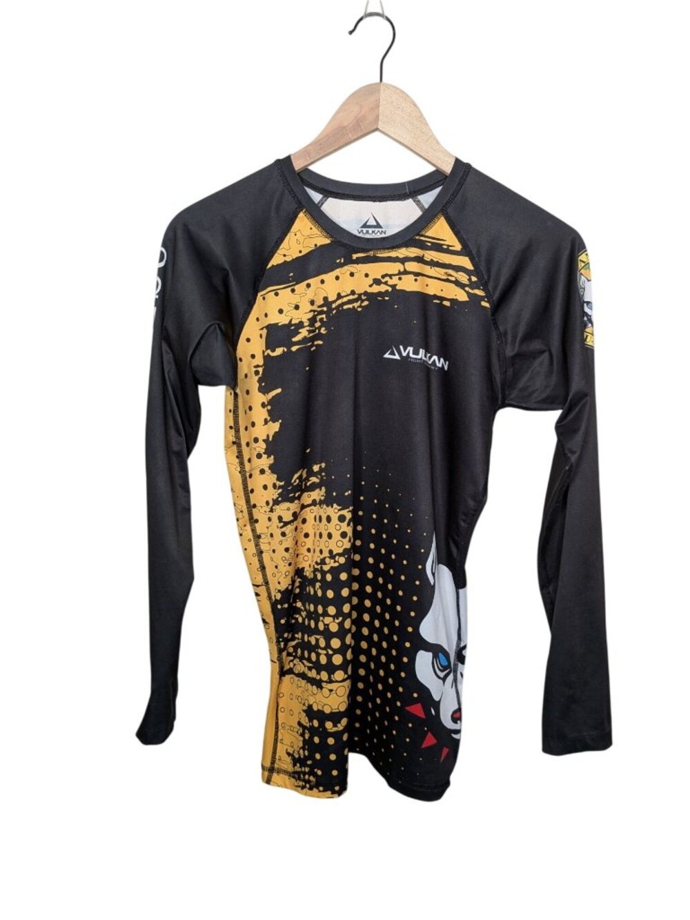 Vulkan Mens Long Sleeve Rash Guard MMA Jiu-Jitsu Shirt Top Small